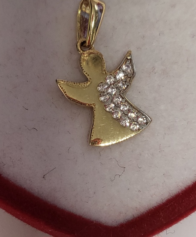 Złota zawieszka Aniołek 