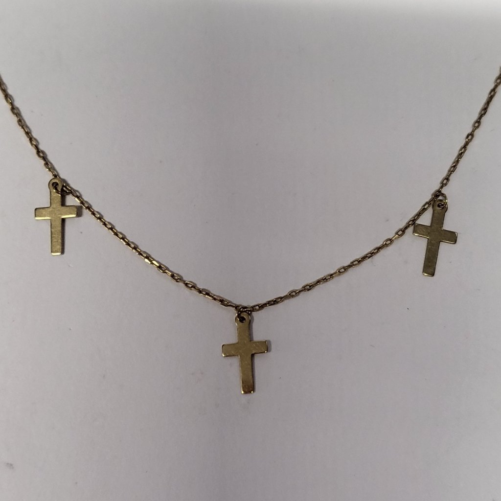 Złota celebrytka 3 krzyżyki 