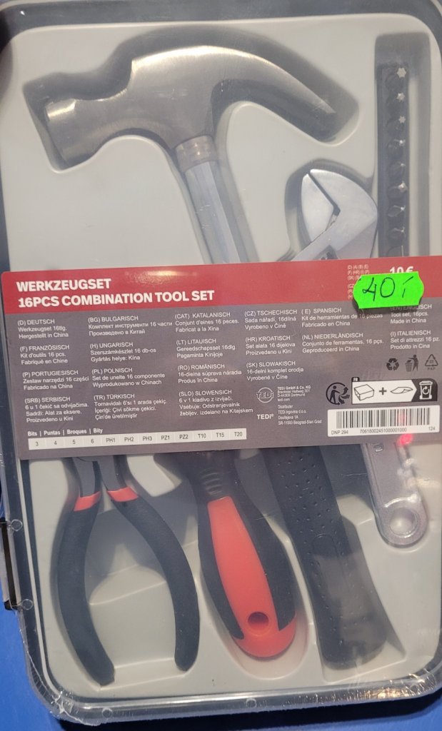 Zestaw narzędzi 16 części 